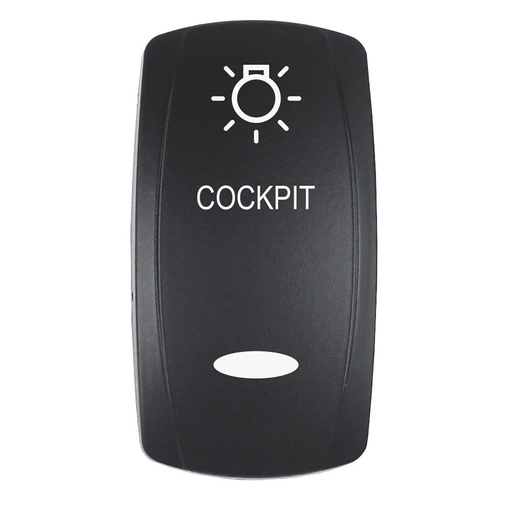 Pacer Actuator - 'COCKPIT' f/V Series Contura Switches - Black - Laser Etched (Top/Bottom Light) - Marine Parts OnlyElectricalPacer Group