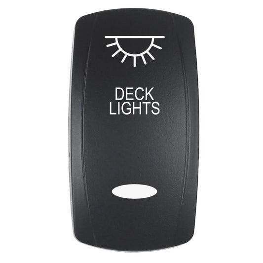 Pacer Actuator - 'DECK LIGHTS' f/V Series Contura Switches - Black - Laser Etched (Top/Bottom Light) - Marine Parts OnlyElectricalPacer Group