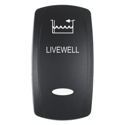 Pacer Actuator - 'LIVEWELL' f/V Series Contura Switches - Black - Laser Etched (Top/Bottom Light) - Marine Parts OnlyElectricalPacer Group