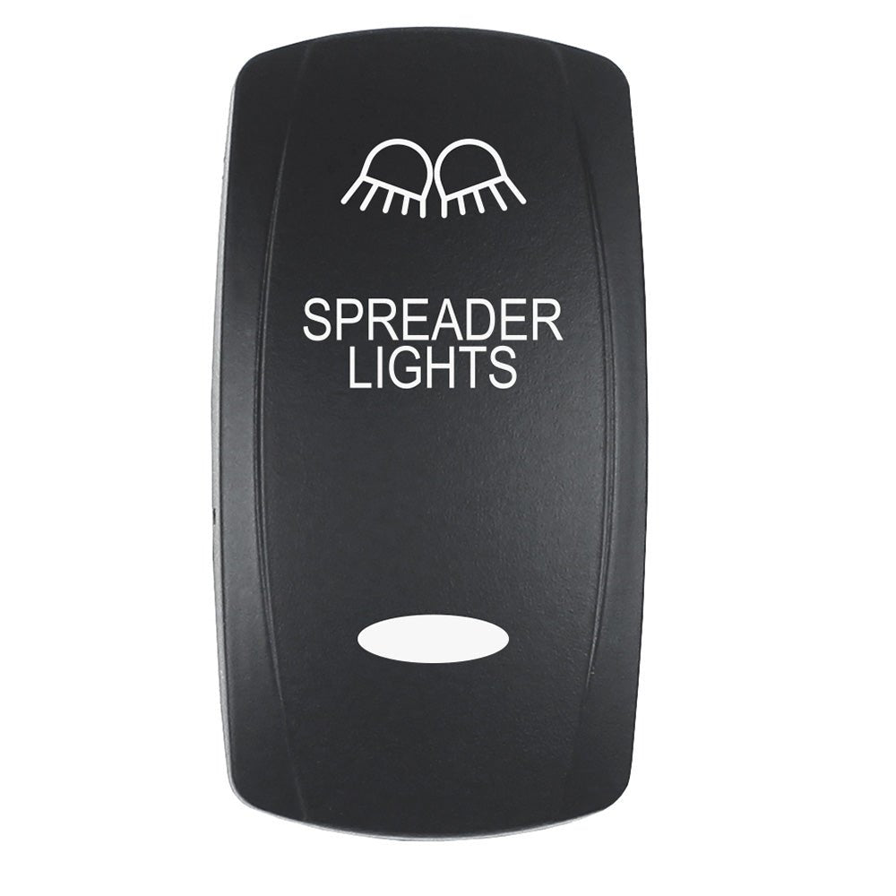 Pacer Actuator - 'SPREADER LIGHTS' f/V Series Contura Switches - Black - Laser Etched (Top/Bottom Light) - Marine Parts OnlyElectricalPacer Group