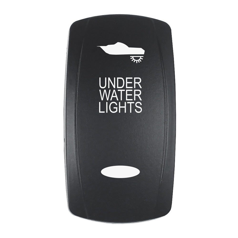 Pacer Actuator - 'UNDER WATER LIGHTS' f/V Series Contura Switches - Black - Laser Etched (Top/Bottom Light) - Marine Parts OnlyElectricalPacer Group