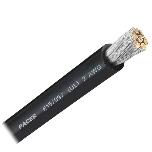 Pacer Black 2 AWG Battery Cable - Sold By The Foot - Marine Parts OnlyElectricalPacer Group