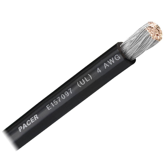 Pacer Black 4 AWG Battery Cable - Sold By The Foot - Marine Parts OnlyElectricalPacer Group