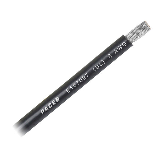 Pacer Black 8 AWG Battery Cable - Sold By The Foot - Marine Parts OnlyElectricalPacer Group