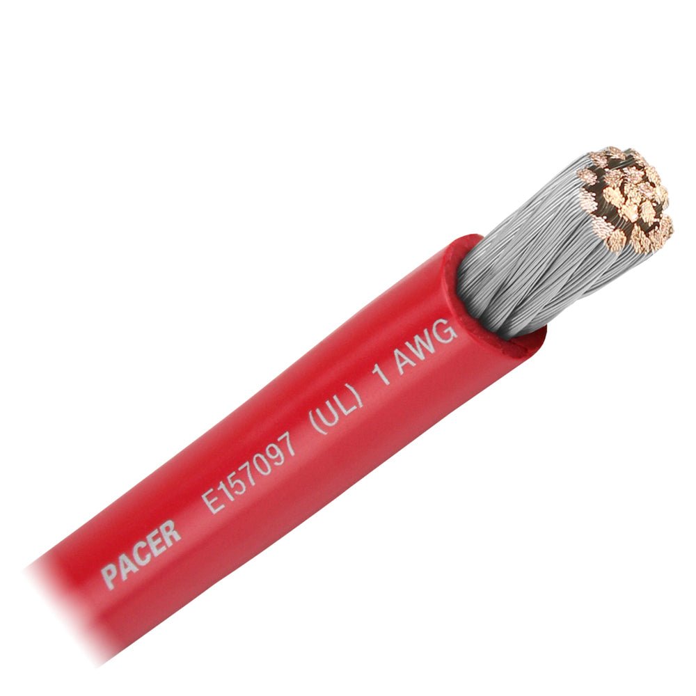 Pacer Red 1 AWG Battery Cable - Sold By The Foot - Marine Parts OnlyElectricalPacer Group