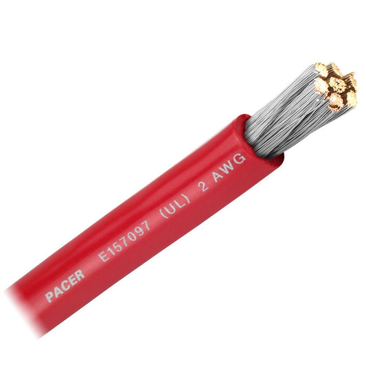 Pacer Red 2 AWG Battery Cable - Sold By The Foot - Marine Parts OnlyElectricalPacer Group