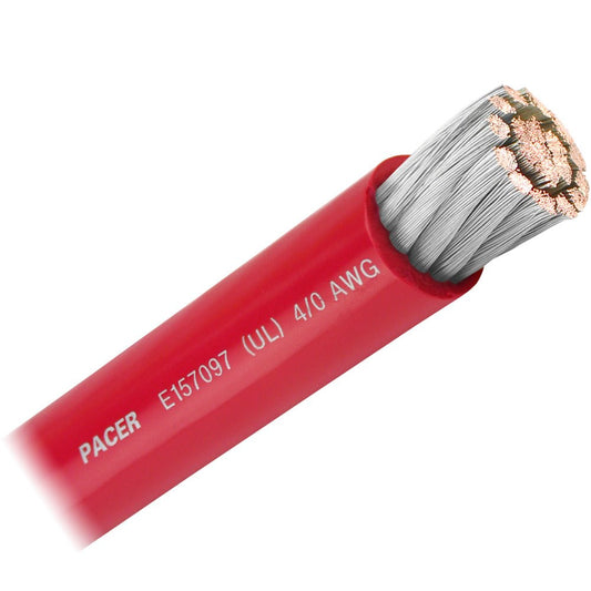 Pacer Red 4/0 AWG Battery Cable - Sold By The Foot - Marine Parts OnlyElectricalPacer Group
