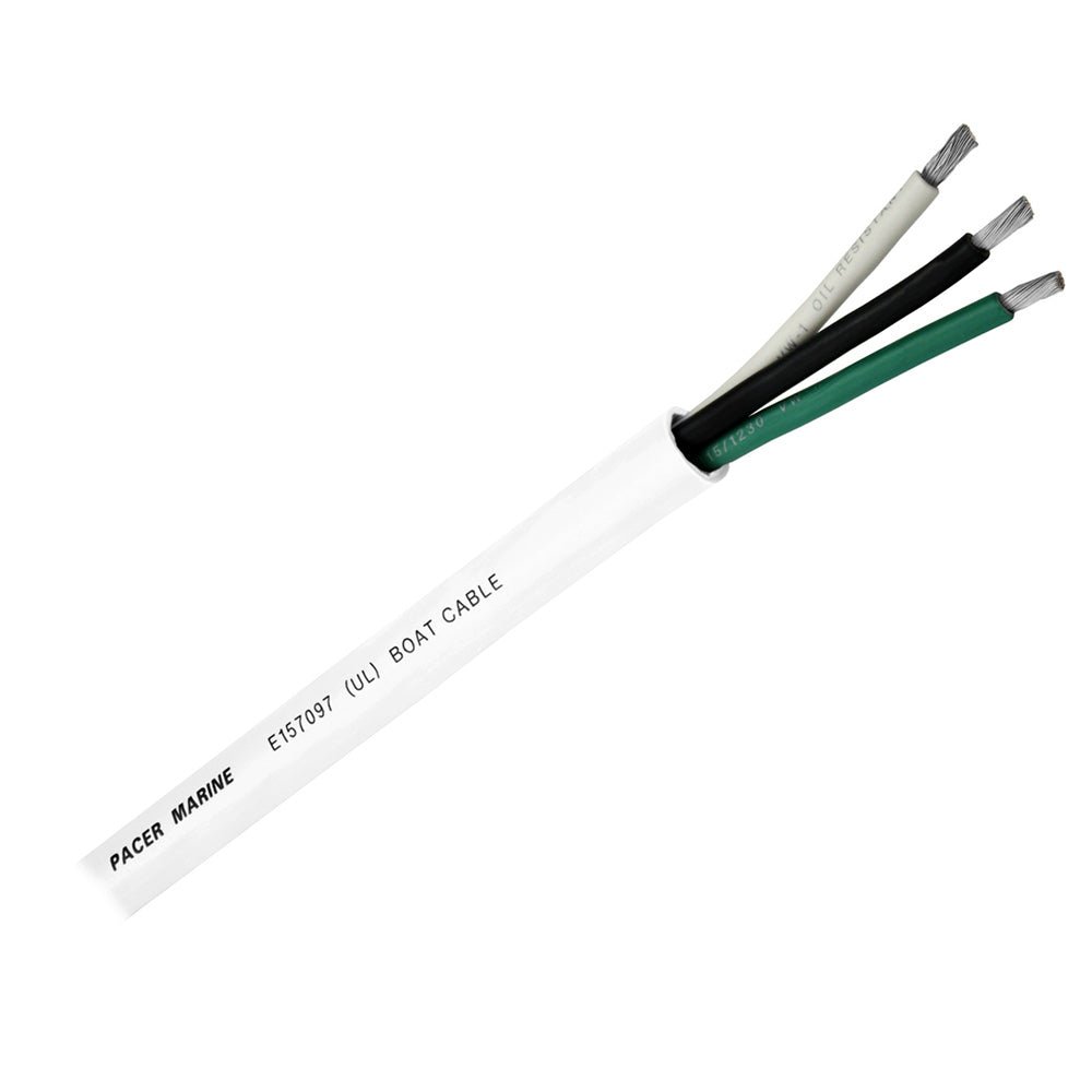 Pacer Round 3 Conductor Cable - 500&39; - 10/3 AWG - Black, Green &amp; White - Marine Parts OnlyElectricalPacer Group