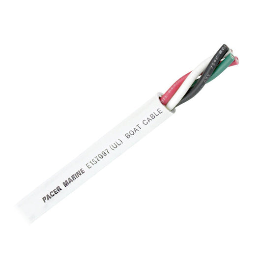 Pacer Round 4 Conductor Cable - 100&39; - 16/4 AWG - Black, Green, Red &amp; White - Marine Parts OnlyElectricalPacer Group