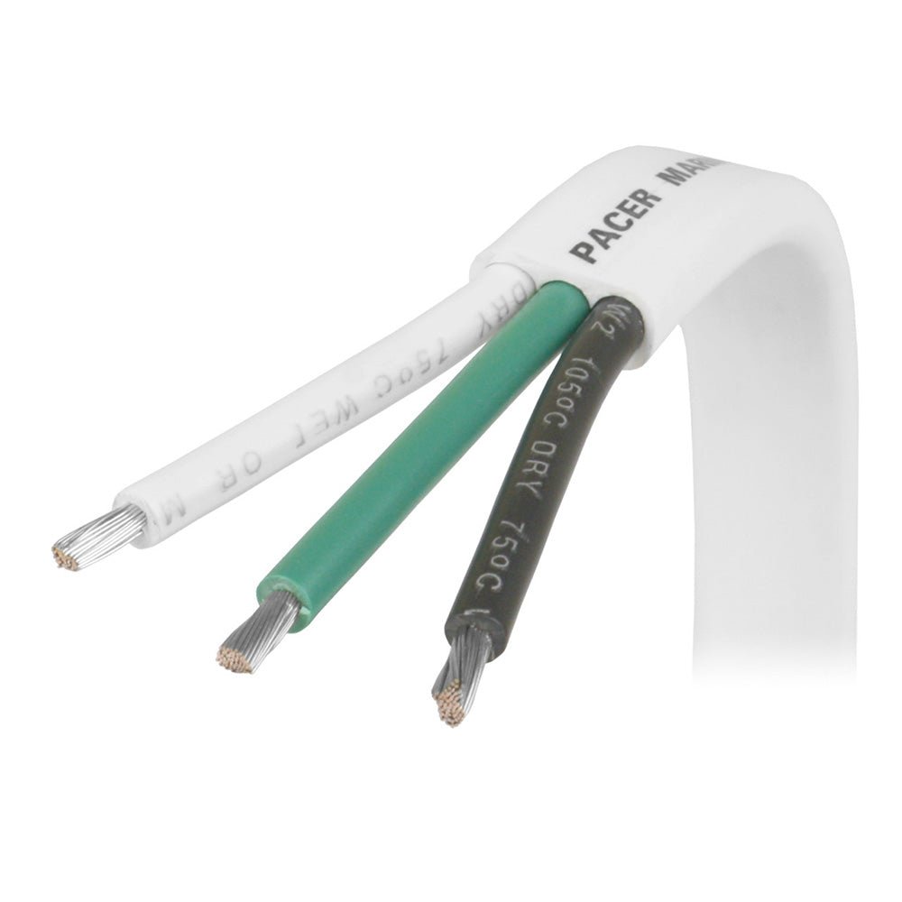 Pacer White Triplex Cable - 14/3 AWG - Black/Green/White - Sold by the Foot - Marine Parts OnlyElectricalPacer Group