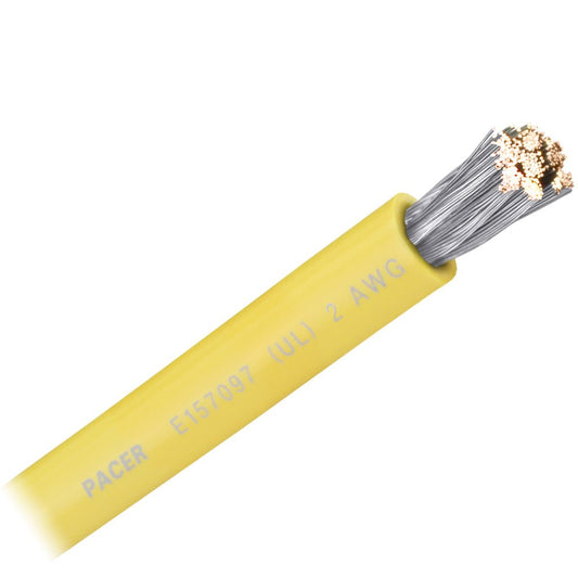 Pacer Yellow 2 AWG Battery Cable - Sold By The Foot - Marine Parts OnlyElectricalPacer Group