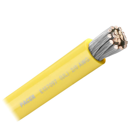 Pacer Yellow 2/0 AWG Battery Cable - Sold By The Foot - Marine Parts OnlyElectricalPacer Group