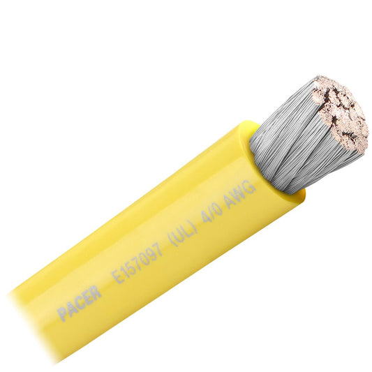 Pacer Yellow 4/0 AWG Battery Cable - Sold By The Foot - Marine Parts OnlyElectricalPacer Group