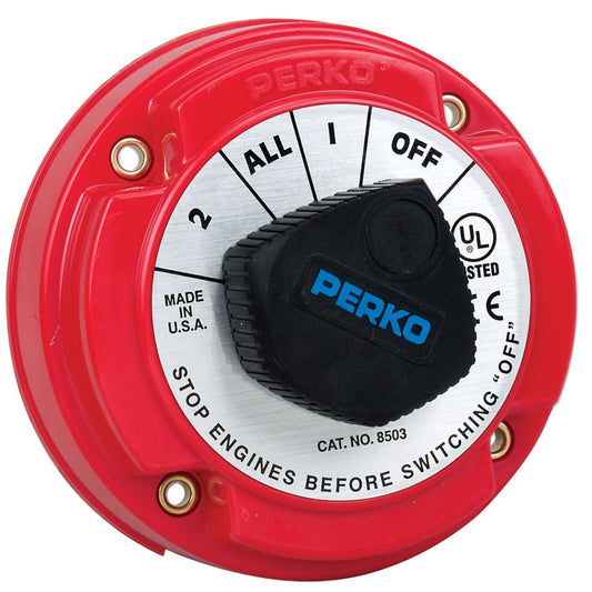 Perko 8503DP Medium Duty Battery Selector Switch w/Alternator Field Disconnect w/o Key Lock - Marine Parts OnlyElectricalPerko