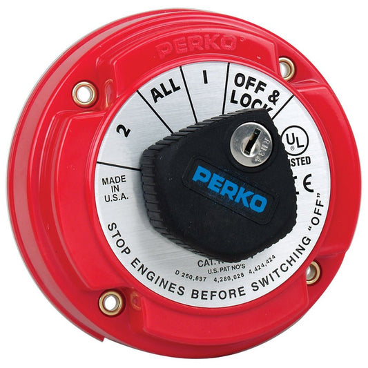 Perko 8504DP Medium Duty Battery Selector Switch w/Alternator Field Disconnect & Key Lock - Marine Parts OnlyElectricalPerko