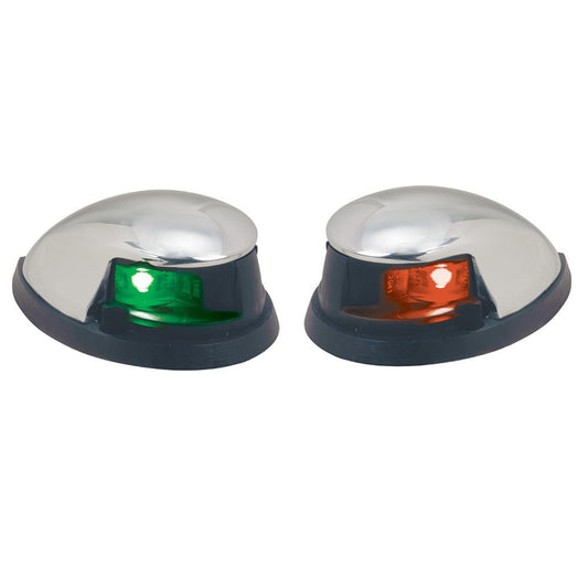 Perko Red/Green Horizontal Mount Side Lights - Pair - Chrome Plated Zinc - Marine Parts OnlyLightingPerko