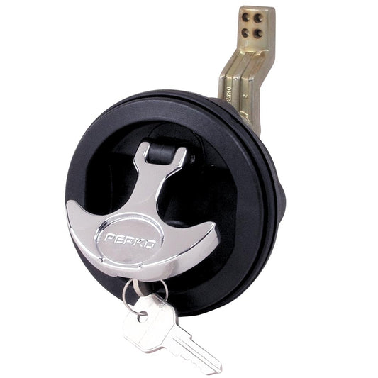 Perko Surface Mount & Latch - Black Body, Chrome Handle, Offset Cam Bar, 3/4" - 2 - 3/8" - Marine Parts OnlyMarine HardwarePerko