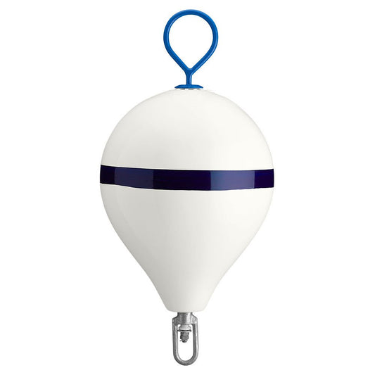 Polyform 17" CM Mooring Buoy w/Galvanized Iron - White Blue Stripe - Marine Parts OnlyAnchoring & DockingPolyform U.S.