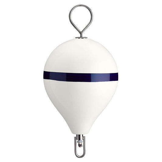 Polyform 17" CM Mooring Buoy w/SS Iron - White Blue Stripe - Marine Parts OnlyAnchoring & DockingPolyform U.S.