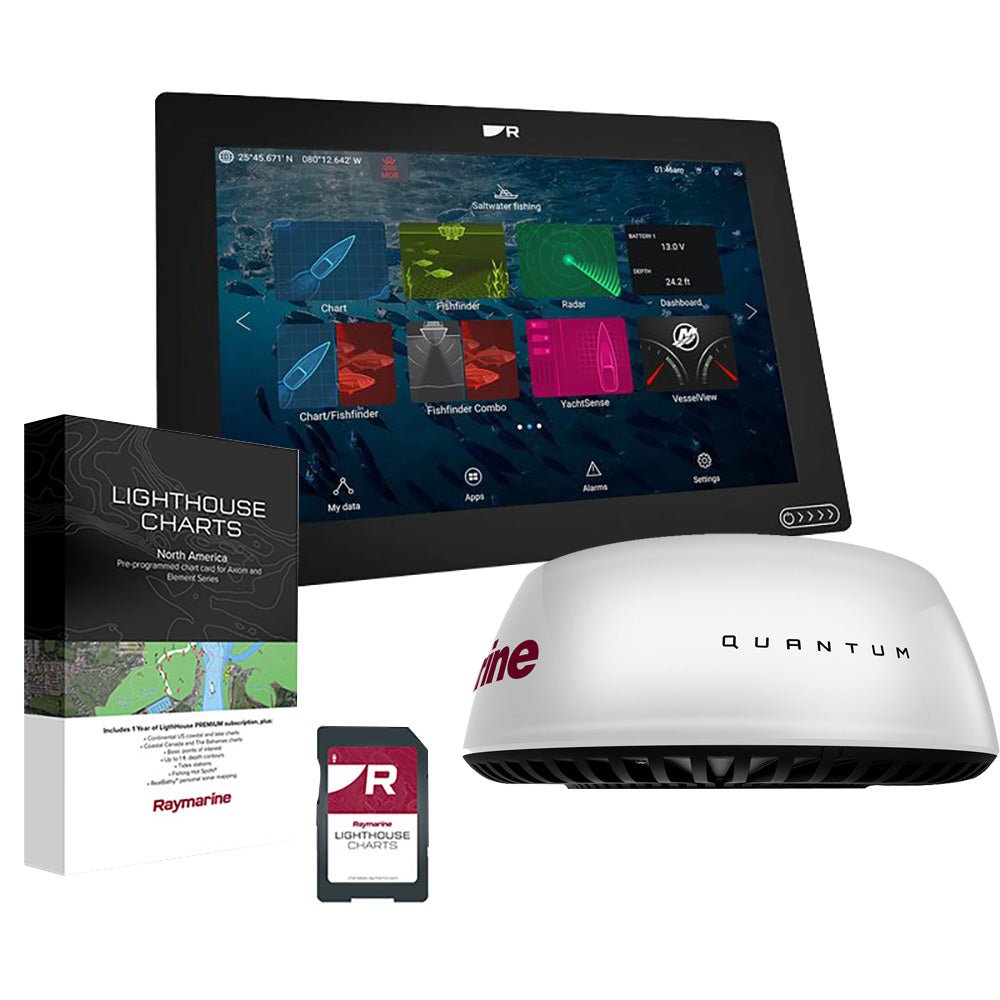 Raymarine Axiom+ 12 RV Chartplotter/Fishfinder w/Raymarine Quantum&trade; Q24C Radar Bundle - Marine Parts OnlyMarine Navigation & InstrumentsRaymarine