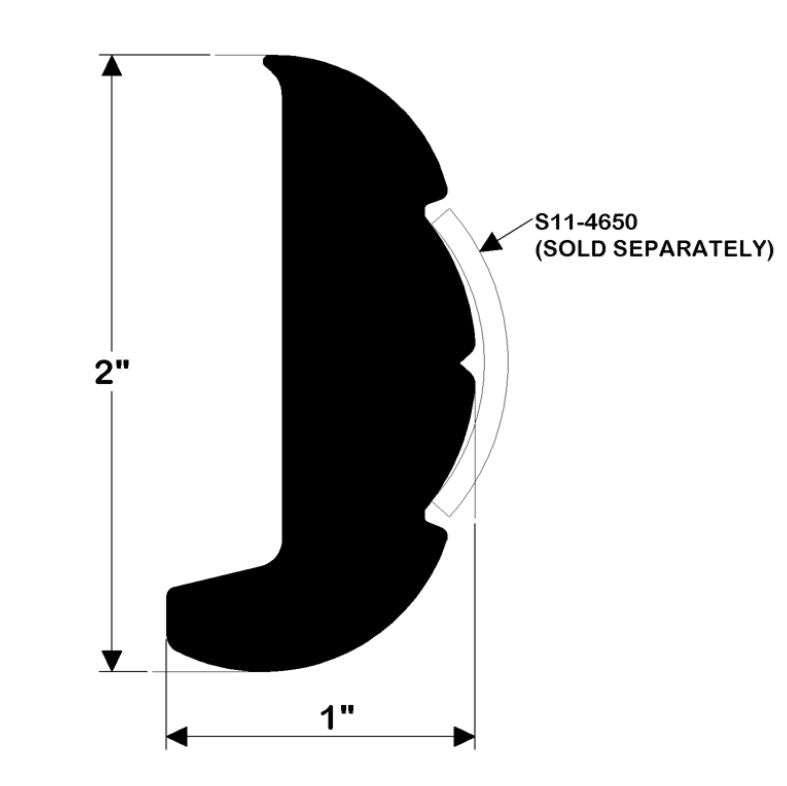RIGID RUB RAIL BLACK 20 - Marine Parts OnlyTACO METALS