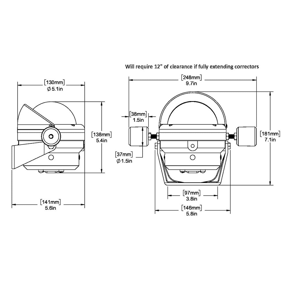Ritchie HB - 845 Helmsman Steel Boat Compass - Bracket Mount - Black - Marine Parts OnlyMarine Navigation & InstrumentsRitchie