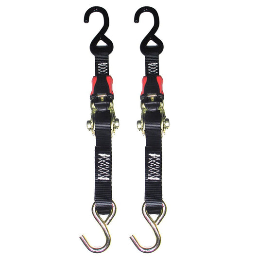 Rod Saver Rubber Ratchet Tie - Down - 1" x 4&39; - Pair - Marine Parts OnlyTraileringRod Saver
