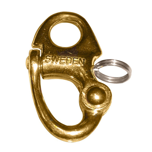 Ronstan Brass Snap Shackle - Fixed Bail - 59.3mm (2 - 5/16") Length - Marine Parts OnlySailingRonstan