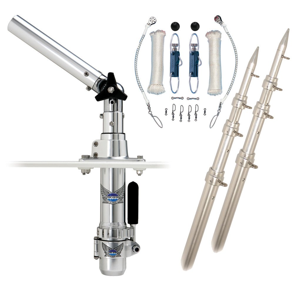 Rupp Classic Top Gun Outrigger Kit w/15' Poles & Complete Single Line Rigging Kit w/Klickers Release Clips - Marine Parts OnlyHunting & FishingRupp Marine