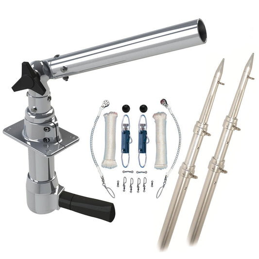 Rupp Revolution Top Gun Package w/15' Telescoping Poles & Complete Single Line Rigging Kit w/Klickers Release Clips - Marine Parts OnlyHunting & FishingRupp Marine