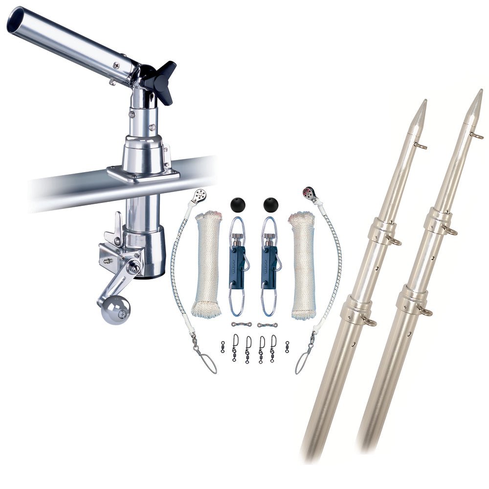 Rupp Z - 30 Top Gun Outrigger Kit w/15' Telescoping Poles & Complete Single Line Rigging Kit w/Klickers Release Clips - Marine Parts OnlyHunting & FishingRupp Marine