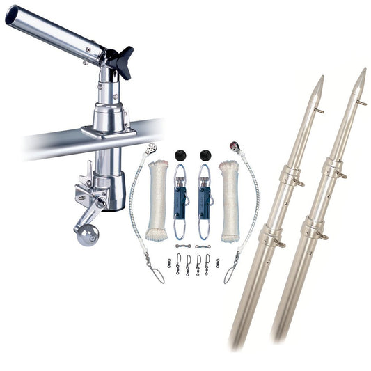 Rupp Z - 30 Top Gun Outrigger Kit w/15' Telescoping Poles & Complete Single Line Rigging Kit w/Klickers Release Clips - Marine Parts OnlyHunting & FishingRupp Marine