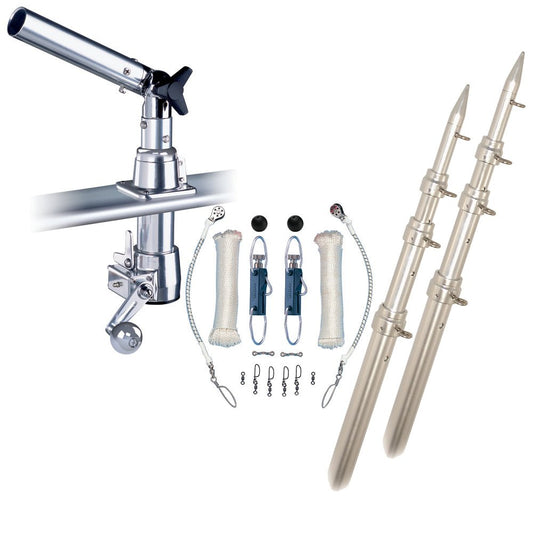 Rupp Z - 30 Top Gun Outrigger Kit w/18' Poles & Complete Single Line Rigging Kit w/Klickers Release Clips - Marine Parts OnlyHunting & FishingRupp Marine