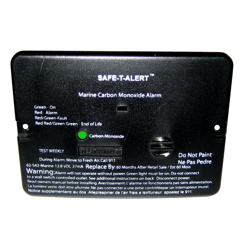 Safe - T - Alert 62 Series Carbon Monoxide Alarm - 12V - 62 - 542 - Marine - Flush Mount - Black - Marine Parts OnlyMarine SafetySafe - T - Alert