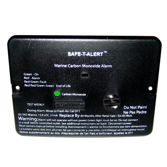 Safe - T - Alert 62 Series Carbon Monoxide Alarm - 12V - 62 - 542 - Marine - Flush Mount - Black - Marine Parts OnlyMarine SafetySafe - T - Alert