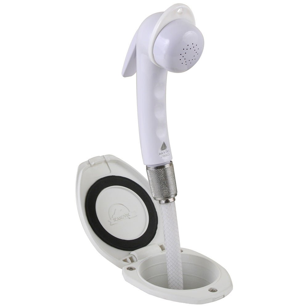 Scandvik Recessed Shower w/6&39; White Hose - Euro Trigger Sprayer - Marine Parts OnlyMarine Plumbing & VentilationScandvik