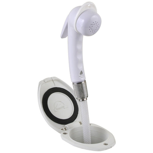 Scandvik Recessed Shower w/6&39; White Hose - Euro Trigger Sprayer - Marine Parts OnlyMarine Plumbing & VentilationScandvik