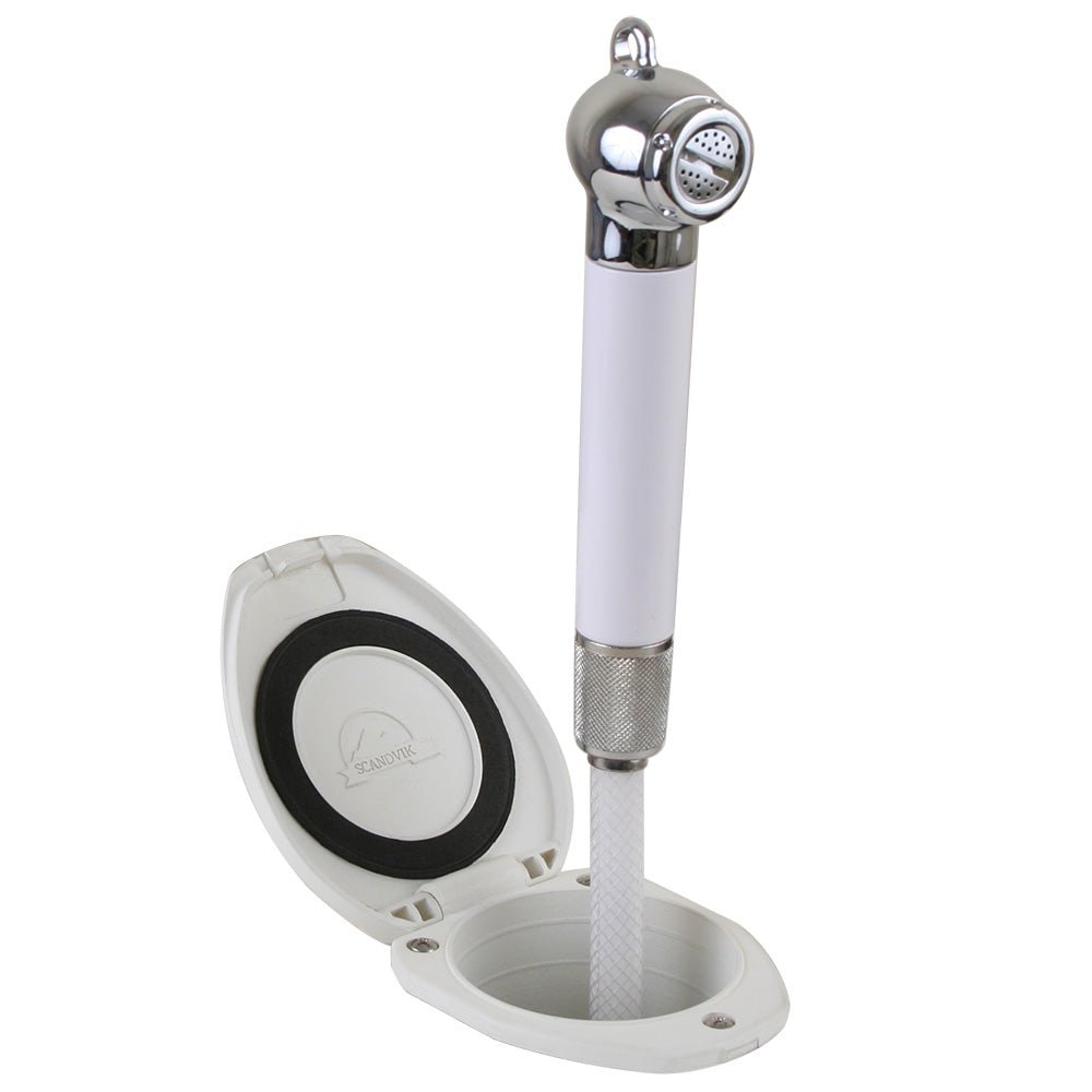 Scandvik Recessed Shower w/6&39; White Hose - Push - Button - Marine Parts OnlyMarine Plumbing & VentilationScandvik