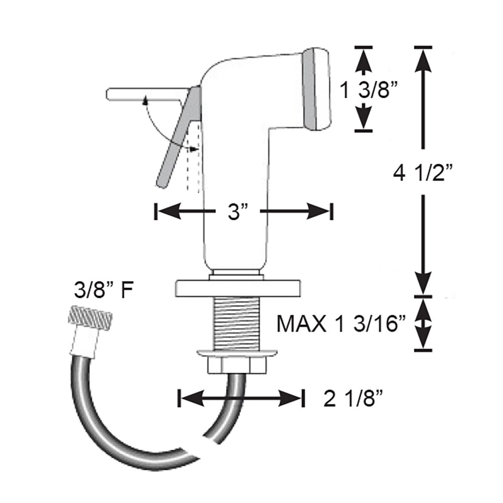 Scandvik Straight Handle Pull Out Sprayer - White w/6&39; Hose - Marine Parts OnlyMarine Plumbing & VentilationScandvik
