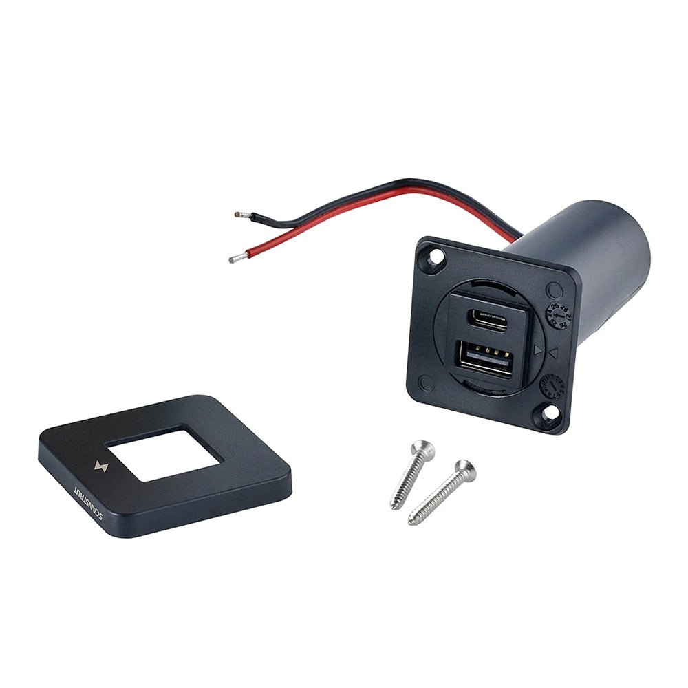 Scanstrut TILE USB - A/USB - C Interior Charging Socket - 12/24V - Black Bezel - Marine Parts OnlyElectricalScanstrut