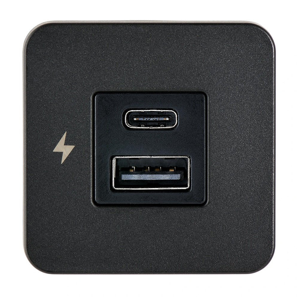 Scanstrut TILE USB - A/USB - C Interior Charging Socket - 12/24V - Black Bezel - Marine Parts OnlyElectricalScanstrut