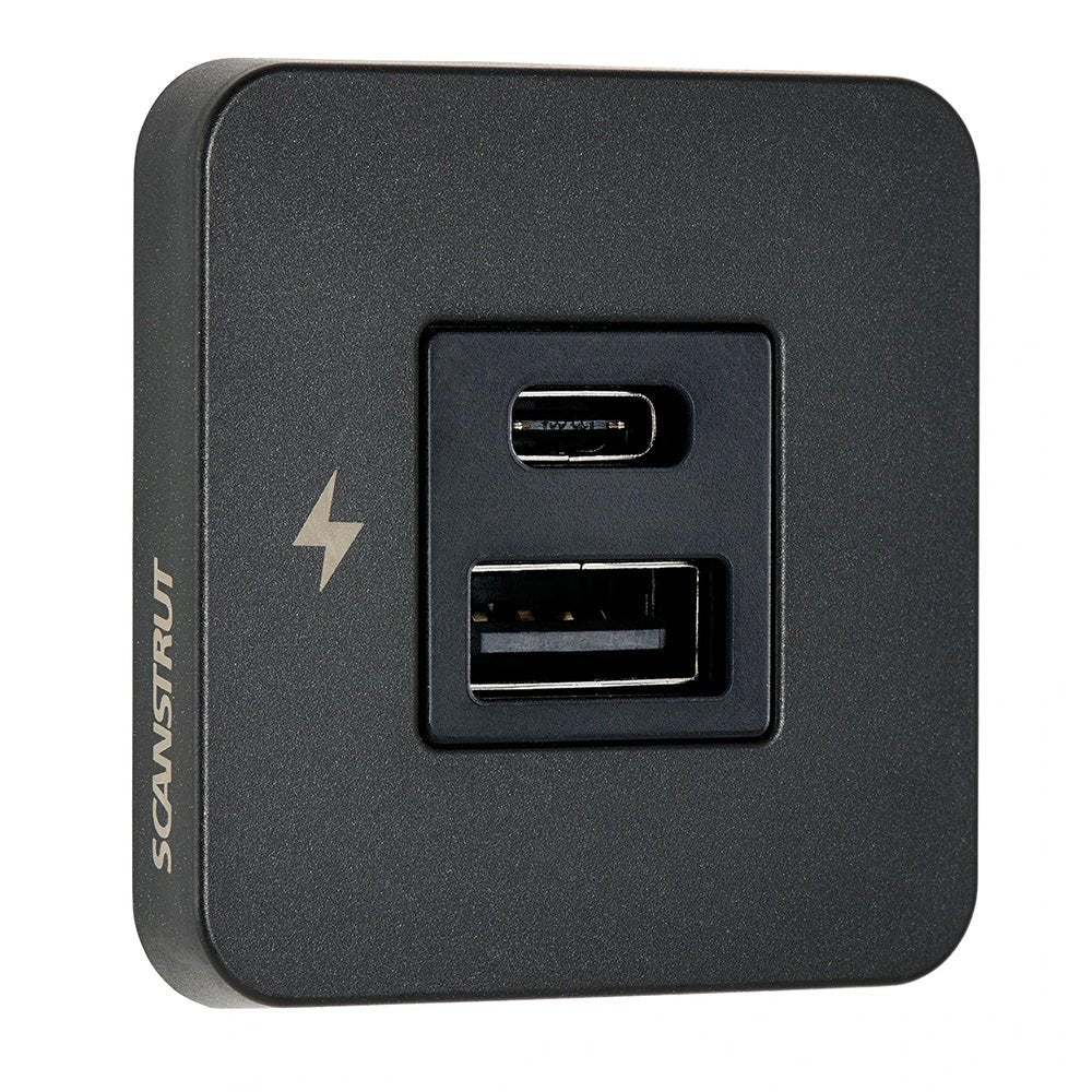 Scanstrut TILE USB - A/USB - C Interior Charging Socket - 12/24V - Black Bezel - Marine Parts OnlyElectricalScanstrut
