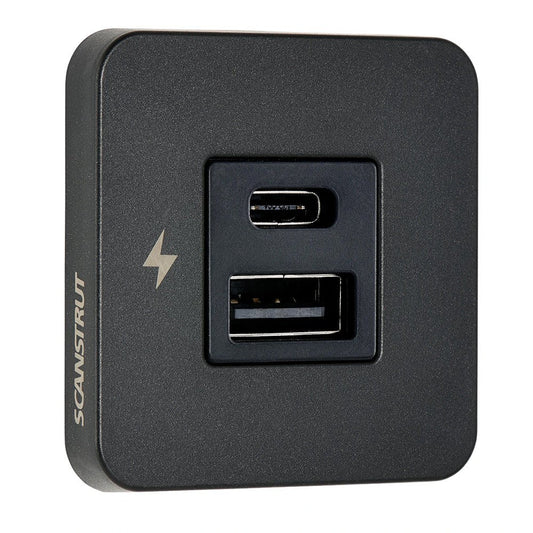 Scanstrut TILE USB - A/USB - C Interior Charging Socket - 12/24V - Black Bezel - Marine Parts OnlyElectricalScanstrut