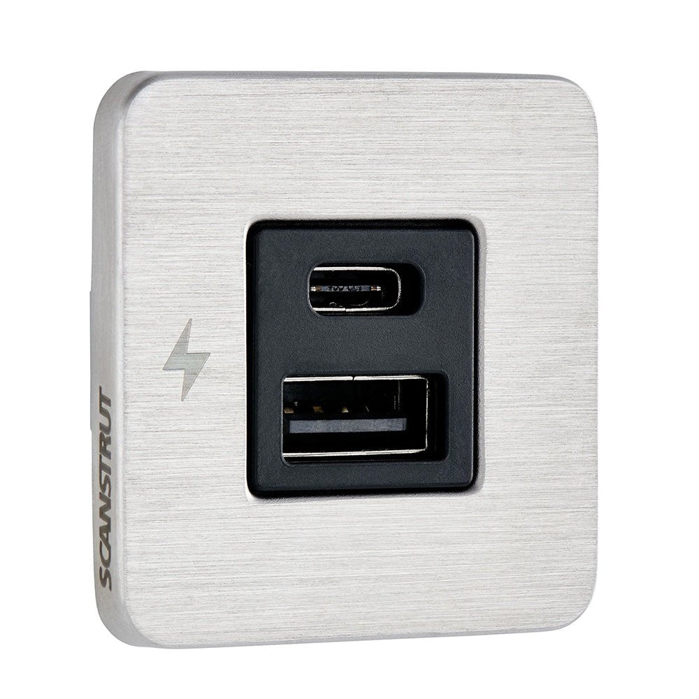 Scanstrut TILE USB - A/USB - C Interior Charging Socket - 12/24V - Stainless Steel Bezel - Marine Parts OnlyElectricalScanstrut