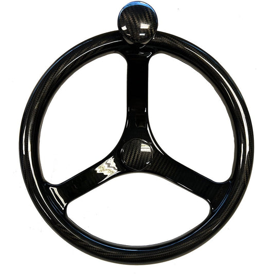 Schmitt Marine Carbon Fiber Primus Wheel w/Knob 13.5" w/Sanntoprene Finger Grip 3/4" Tapered Shaft w/CF Nut - Marine Parts OnlyMarine HardwareSchmitt Marine