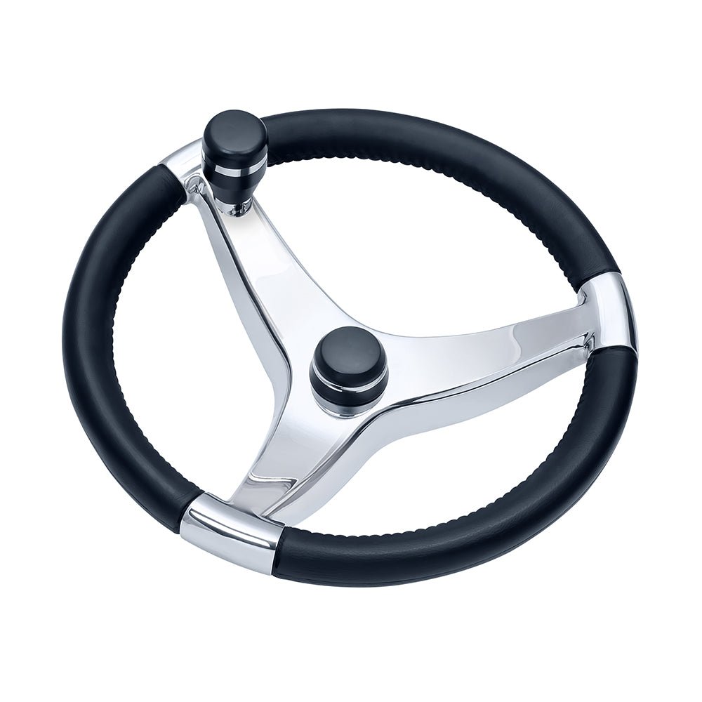 Schmitt Marine Evo Pro 316 Cast Stainless Steel Steering Wheel w/Control Knob - 15.5" Diameter - Marine Parts OnlyMarine HardwareSchmitt Marine