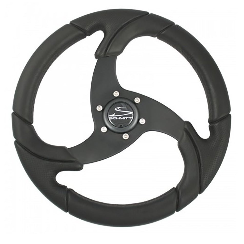 Schmitt Marine Folletto 14.2" Wheel - Black Polished Polyurethane - 3/4" Tapered Shaft w/Black Center Cap - Marine Parts OnlyMarine HardwareSchmitt Marine
