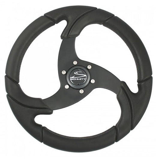 Schmitt Marine Folletto 14.2" Wheel - Black Polyurethane - 3/4" Tapered Shaft w/Black Center Cap - Marine Parts OnlyMarine HardwareSchmitt Marine