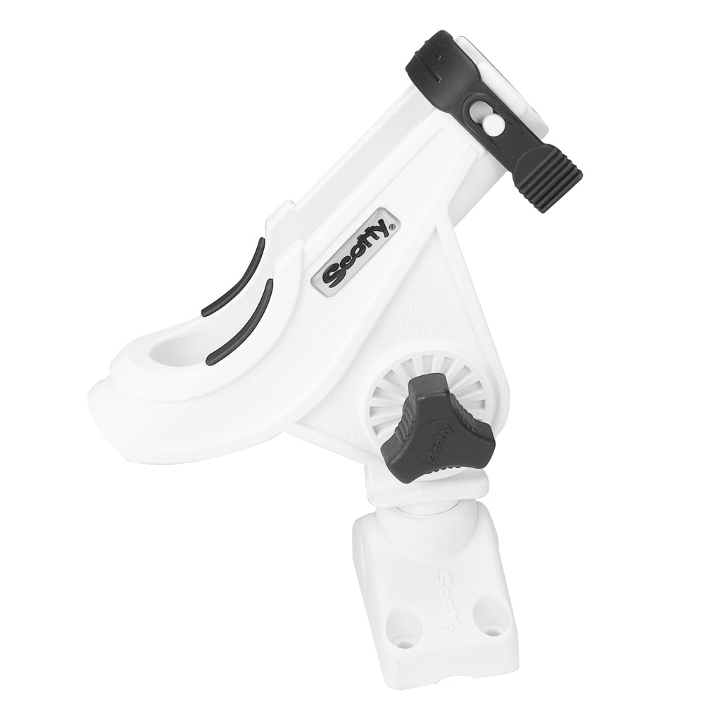 Scotty 280 Bait Caster/Spinning Rod Holder w/241 Deck/Side Mount - White - Marine Parts OnlyPaddlesportsScotty