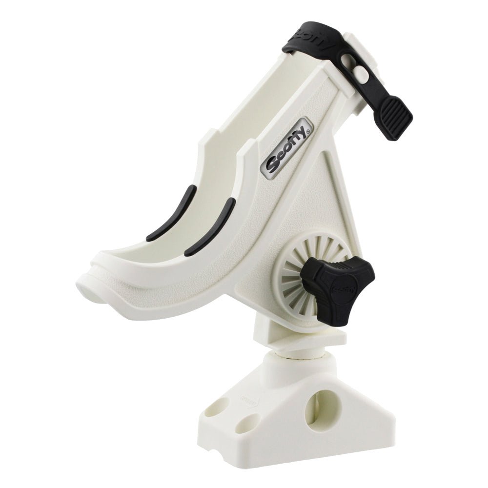 Scotty 280 Bait Caster/Spinning Rod Holder w/241 Deck/Side Mount - White - Marine Parts OnlyPaddlesportsScotty